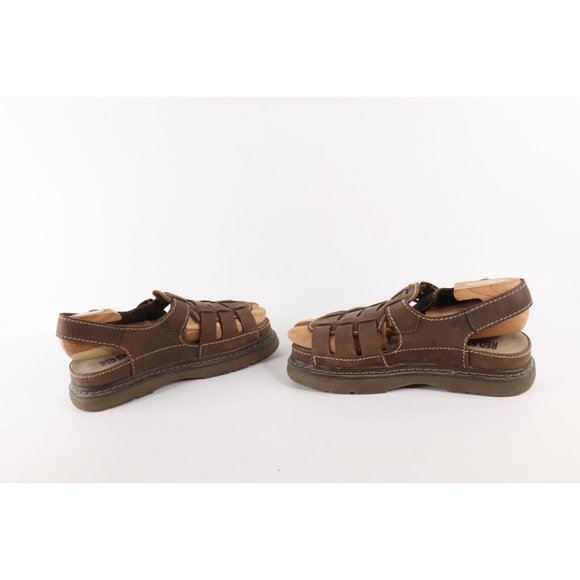 Vintage Streetwear Grunge Mens 8 Chunky Platform Fisherman Leather Sandals Brown main image 8